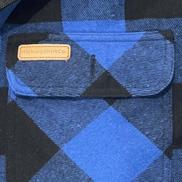Hickory Shirt Company Men’s 3XLT Cotton Flannel LS Shirt Blue Plaid 1/4 Zip - Picture 4 of 11